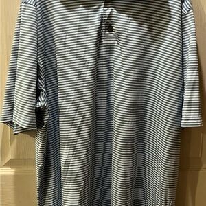 FootJoy Blue and White Striped Polo Shirt